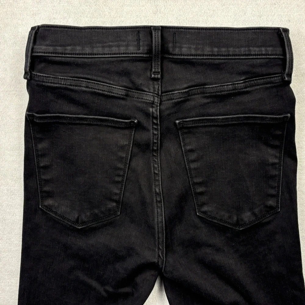 Abercrombie & Fitch Ultra High Rise Super Skinny Ankle Jeans Black 25 0R Raw Hem